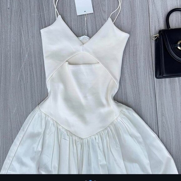 Zara Cut Out Combination Drop Waist Dress - Picture 2 of 9